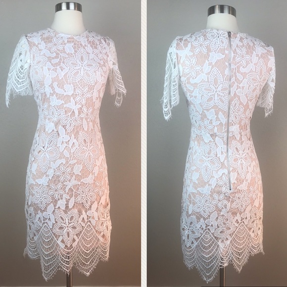 ASOS Dresses & Skirts - ASOS White Lace Overlay Sheath Dress